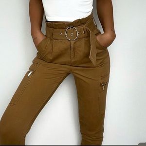 In demand belted utility pant- tan